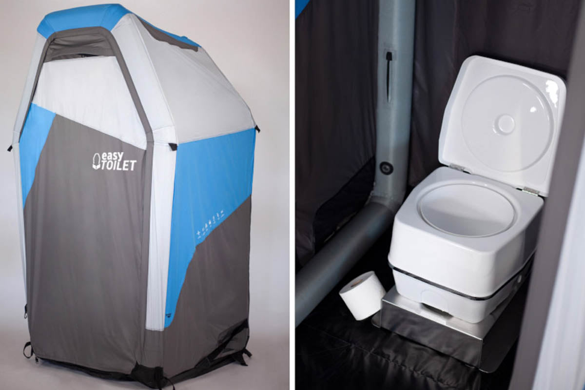 EasyToilet Toilettenzelt und Trockentoilette für den Einsatz, auf Baustellen, zum Campen etc.