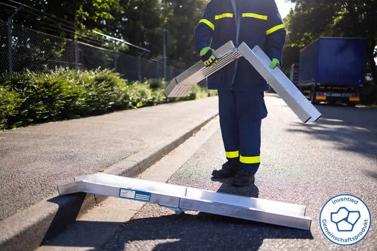 Rollwagenrampe Vario von inventied im Einsatz