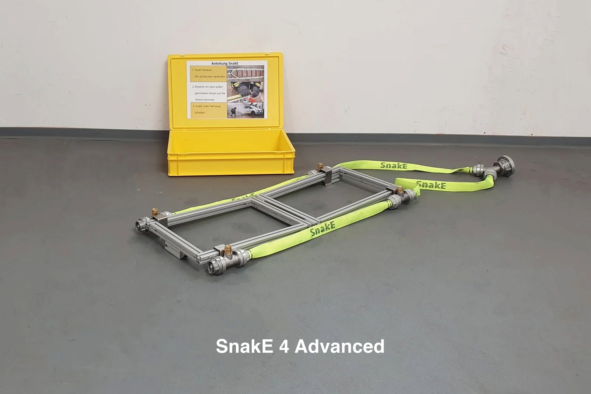 SnakE Advanced: Löschsystem: Das kleinste und leichteste modulare Löschsystem für Elektrofahrzeuge, Behälterkühlung, Notdekontamination und vieles mehr!