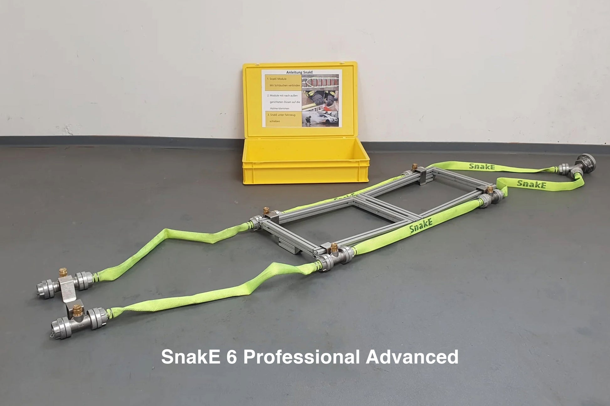 SnakE Professional Advanced Löschsystem: Das kleinste und leichteste modulare Löschsystem für Elektrofahrzeuge, Behälterkühlung, Notdekontamination und vieles mehr!